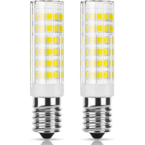 Bombilla LED E14 para campana extractora, equivalente a halógena de 7 W, 76 LED, 220–240 V, luz blanca fría, base de rosca pequeña para campanas extractoras y frigoríficos, no regulable, paquete de 2  (1/4)