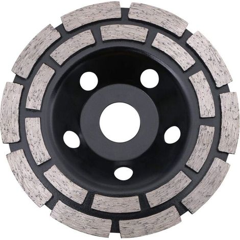 Disque Diamant, Diamant à Meuler Béton 125 x 22,2 mm Double Rangée, Meule Diamantée Universelle pour Poncer Béton, Pierre, Granit Chape, Maçonnerie (1/4)