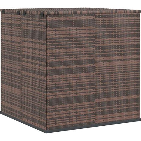 vidaXL Aufbewahrungsbox für Gartenkissen Geflochtenes Kunstharz Braun 100x97,5x104cm