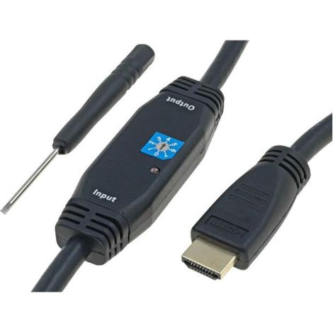 Cable HDMI 1.3 prise male des deux cotes avec amplificateur 15m - Noir