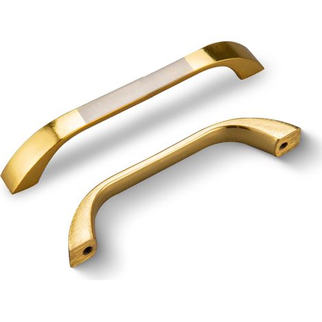 10 Poignées de Tirage D 96mm Doré - Poignée Meuble pour Placard, Tiroir, Porte de Cuisine et Salle de Bain, avec Vis (1/5)