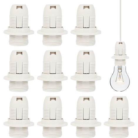 E14 Lampenfassung, 10 Stück, Kunststoff, 250 2 A, Vintage-Halter, Adapter für Schraubbirne, Energiesparlampe, Weiß (1/5)