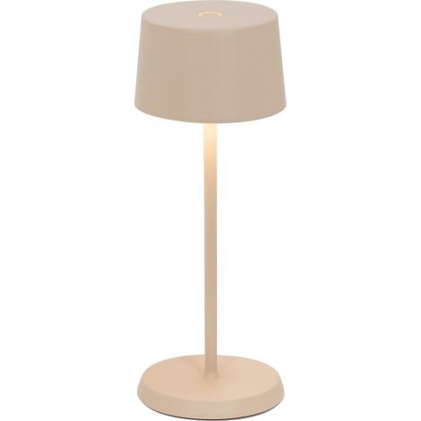 Zafferano OLIVIA PRO MICRO Lampada a led da tavolo Sabbia ricaricabile e dimmerabile
