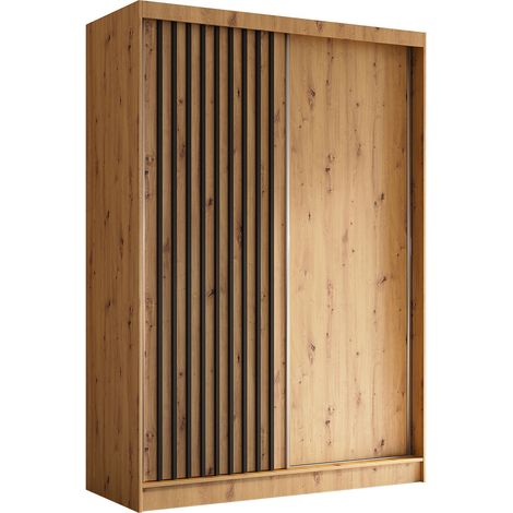 AX LIVING Cabinio Kleiderschrank 150 Breite Artisan Eiche mit Schwarz