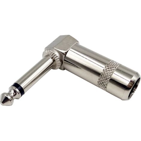 TRU COMPONENTS 1408822 Klinken-Steckverbinder 6.35 mm Stecker, gewinkelt Polzahl: 2 Mono Silber 1 St