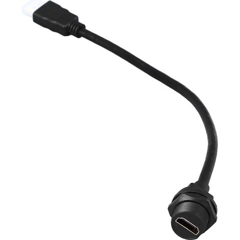 Prise femelle à monter en panneau arrière HDMI filetée avec câble adaptateur souple PA66 0.3 m (1/5)