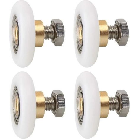 4 pièces salle de douche simple convexe roulement en cuivre poulie à billes cuivre acier inoxydable filetage plastique salle de bain salle de douche rouleau (1/5)
