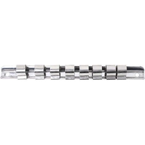 Nouveau support de rangement pour étagères de 6,35 mm (1/4"), 9,5 mm (3/8") et 12,7 mm (1/2") avec 8 clips de fixation pour rails - Organisateur d'outils - Rangement à chaud