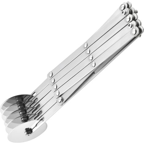 Coupe-pizza réglable, coupe-pizza à cinq roues, trancheuse à pizza rétractable, roulette à pâte en acier inoxydable, outil de cuisine multifonctionnel, convient pour la pâte, les pâtisseries, les ravi (1/5)