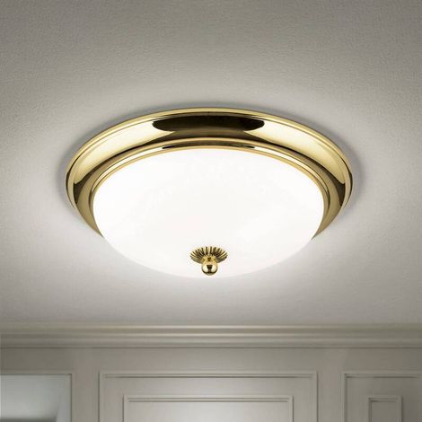 [GEBRAUCHT] B-Ware Orion Deckenleuchte Lampe Jugendstil Deckenlampe 35 cm gold Milchglas 2x E27536 (1/2)