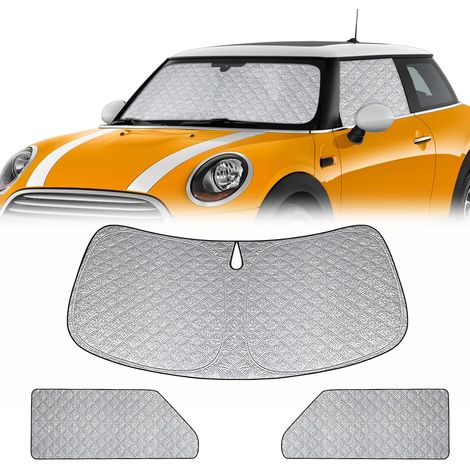 Sun Visor Compatible with 2014-2025 Mini Cooper F56, Set of 3 Foldable Car Interior Windshield Guards, Block 99% of UV Rays and Keep Your Vehicle Cool (1/5)