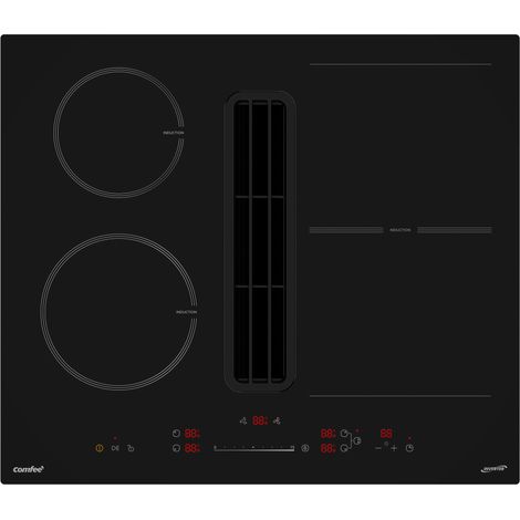 Comfee – Table de cuisson à induction aspirante 60 cm – 4 foyers – Hotte intégrée 638m³/h – Puissance 7400W – Classe énergétique A++ (1/5)