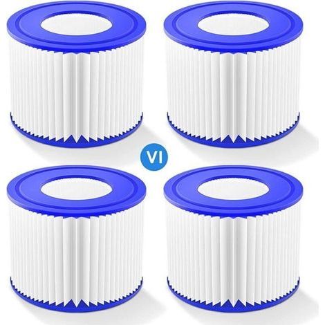 4PCS Cartouche de Filtre pour Bestway VI , Hot Tub Filtre Taille VI Standard,Compatible avec les filtres Intex Bestway (1/4)