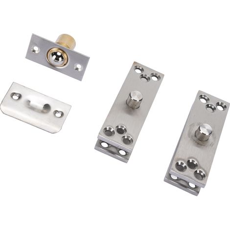 Paire de charnières invisibles acier inox basculement 360° coaxiale anti-choc 100kg, pour porte bois aluminium vitrée (1/5)