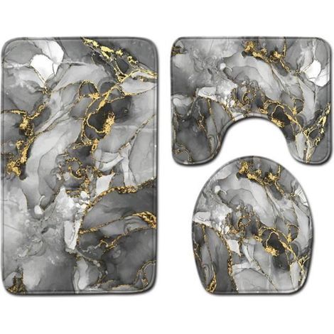 Tapis de bain,Lot de 3 - Antidérapant - Absorbant - 50x80cm (1/4)