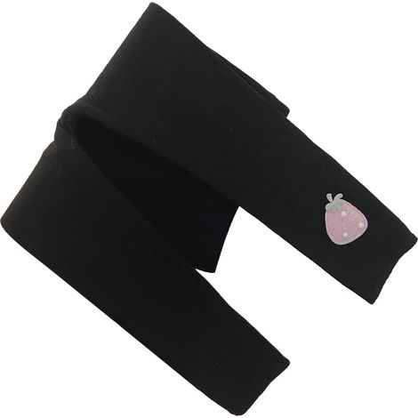 Leggings sans couture pour enfants, doux, élastiques et unis, noirs, 110 cm (43,3 pouces). (1/5)