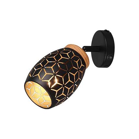 Applique murale couloir métal noir doré E14 orientable L 27 cm (1/5)
