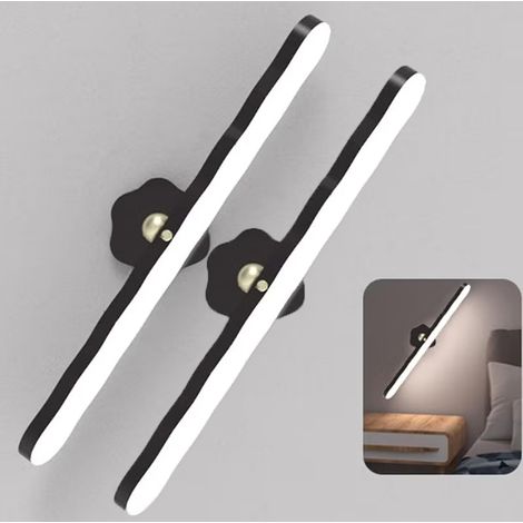 NICOLA 2-Part Rechargeable Touch-Sensitive Portable LED Night Light, Bedside Lamp, Black and White, 3W