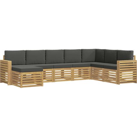 Outdoor-Sofagarnitur 8 stk. Weiß und Anthrazit Polyester vidaXL (1/5)