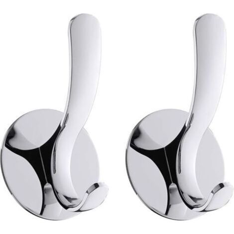 2PCS Towel Hook Robe Stainless Steel No Drilling Bathroom Kitchen Polished Surface (1/5)