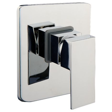 Rubinetto miscelatore monocomando incasso doccia Green 2.0 quadrato, 2 uscite, attacco 1/2", ottone cromato AMBRA WATER