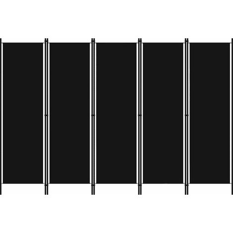 Cloison de séparation 5 panneaux-Paravent-Séparateur de pièce Noir 250x180 cm (1/5)