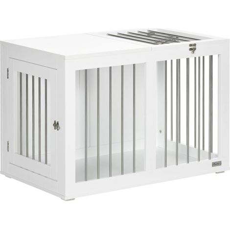Jaula Para Perros, Casa Para Perros, Jaula Para Perros Medianos, Jaula Para Perros Con Puertas, Casa Para Perros, Jaula De Transporte, Blanco, 80 X 50 X 56,5 Cm