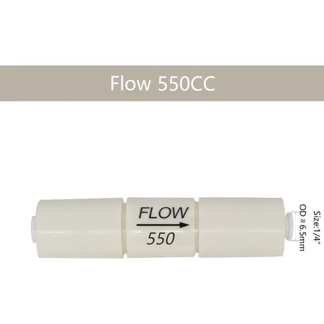 (Débit 550 cm³) Régulateur de débit pour système d'osmose inverse (eau osmosée) - Tuyau de 6,35 mm (1/4") de diamètre extérieur - Régulateur d'eaux usées - 300/450/550/650/800/1200/1500 cm³ (1/5)