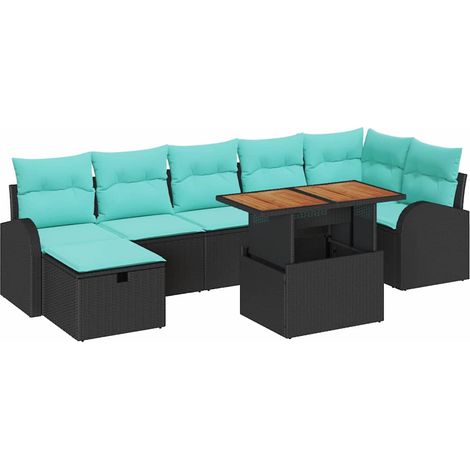 Maison Exclusive - Set Divano da Giardino 8 pz Nero polyrattan (1/5)