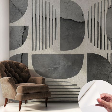Fotomurale adesivo stickers - murali decorativo - soggiorno moderno - effetto realistico - Forme geometriche 250x250 cm (1/5)