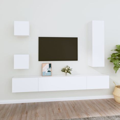 5-tlg. TV-Schrank-Set Weiß Holzwerkstoff (1/5)