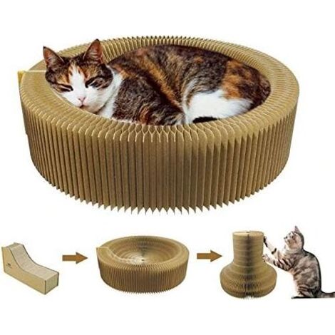 Rascador para gatos de 50 cm fabricado en cartón de alta densidad, plegable y portátil, perfecto para tu sofá, comodidad y felicidad, artículos para mascotas, papel corrugado descomprimido (1/4)