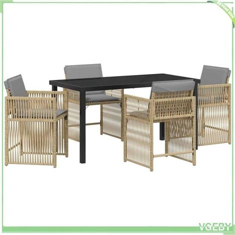 Ensemble de salle à manger pour jardin - FAFEICY - 3380794 - Beige - Polyrotin - 4 personnes (1/5)