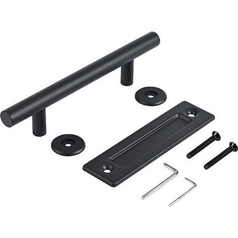 30CM Poignée de Porte Coulissante, Noires Avec Poignée de Porte Coulissante, Grande Taille Rustique, Convient pour Portails, Garages, Armoires 1 Pcs (1/5)