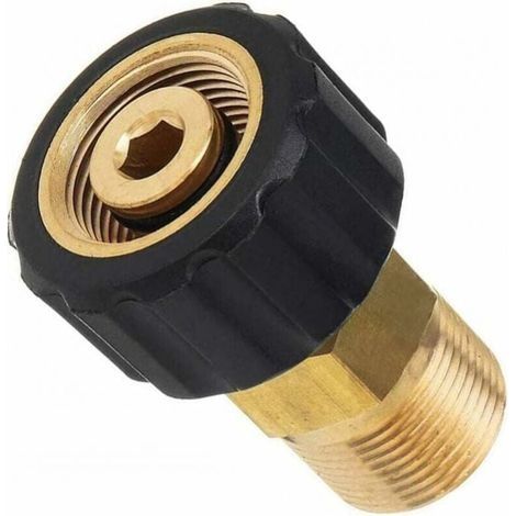3Pcs Raccord de Nettoyeur Haute Pression, M22 x 15 mm Filetage Femelle à M22 x 14 mm Filetage Mâle Raccord Rapide Nettoyeur Haute Pression Adaptateur Pièces (1/4)