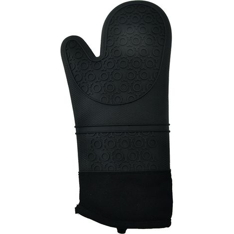 1 paire de gants de four haute température gants de four en silicone résistants à la chaleur résistants à l'eau (noir) (1/5)