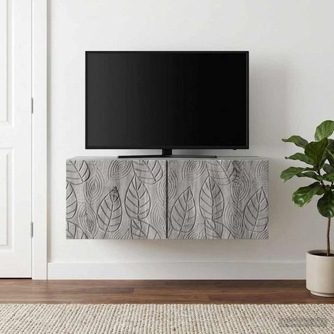 Wandmontierter TV-Schrank 98 x 31 cm Grau Sonoma Holzwerkstoff (1/5)