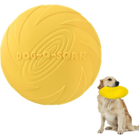 Frisbee pour chien, jeu de frisbee interactif, jouet indestructible pour chiot, disque volant en caoutchouc, frisbees de 22 cm pour chiens de grande et moyenne taille, disque pour sports aériens. (1/5)