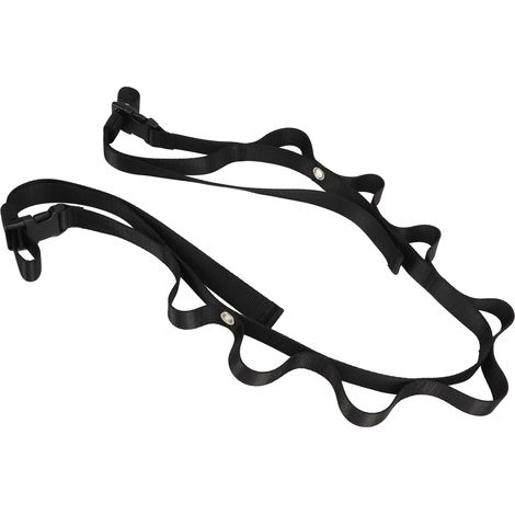 Corde à linge robuste et portable en nylon noir, idéale pour le camping, la voiture et les activités de plein air. (1/5)