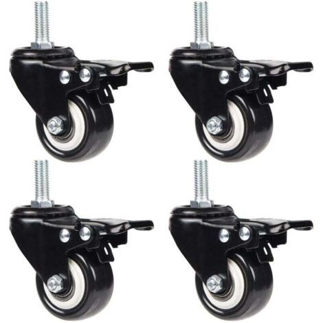 4 Roulettes Pivotantes 50mm Roulettes pour Meubles en Transport Roulettes, 50 kg par roulette, Vis M8 (1/4)