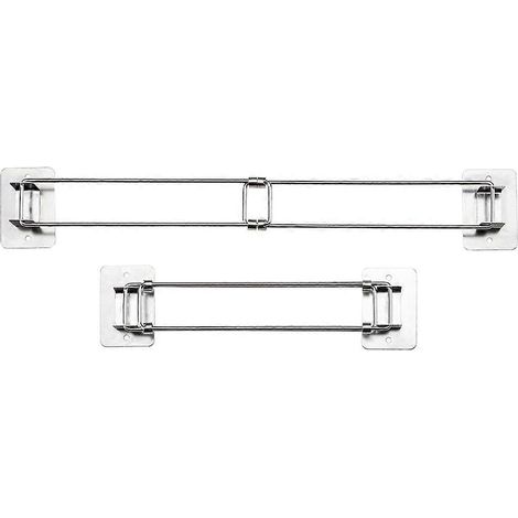 Lot de 2 barres de rangement d'angle pour douche de camping-car - Tige réglable en acier inoxydable pour étagères d'angle, longueur 18 à 33 cm (1/5)