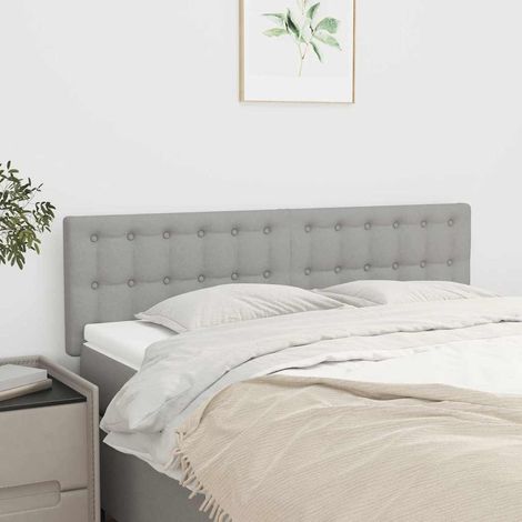vidaXL Cabeceros tela gris claro 144x5x78/88 cm (1/5)