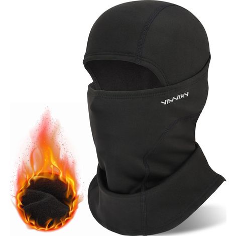 Cagoule coupe-vent et chaude pour homme et femme, taille unique, noir (1/5)
