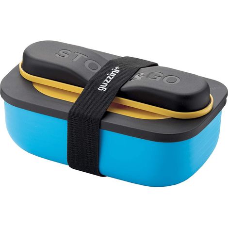 Guzzini 1711 Set Lunch Box Con Posate Da Viaggio, Multicolore, 20 x 12 x 10 Cm (1/3)