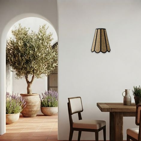 Aplique de Pared con Pantalla en Rafia Natural  Serie GALIA (1/5)