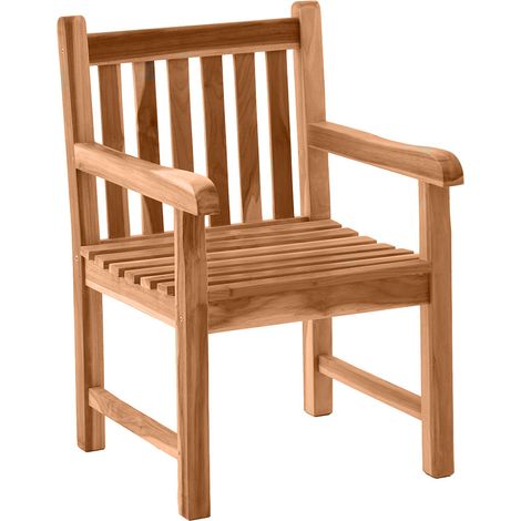 Fauteuil de jardin en bois de teck massif naturel Eoline