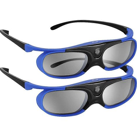 Lot de 2 lunettes 3D à obturateur actif DLP-Link rechargeables par USB pour projecteurs DLP LINK BenQ W1070 et W700. (1/5)