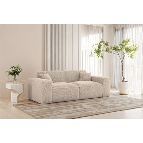 Sofa Designersofa CELES PREMIUM 2-Sitzer in Stoff Sven Cappuccino (1/4)