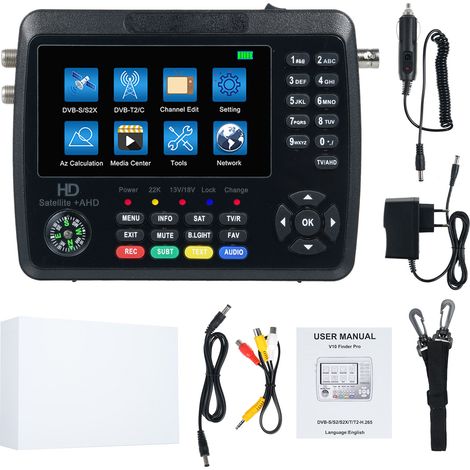 IBRAVEBOX V10 Finder Pro + compteur de Signal Satellite, batterie 4000mAh pour récepteur DVB-S/S2/S2X/T/T2/C, TV HD, écran LCD 4.3 pouces (1/5)