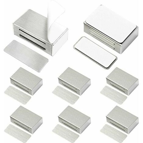 [NIEMALS VERWENDET] Selbstklebender Schranktürmagnet, 8er-Pack, magnetische Türverschlüsse, aktualisiert, ohne Schrauben, ohne Bohren, für Küchenschränke, starker Magnetverschluss für Schubladen, Schr